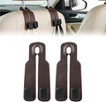 Car Seat Headrest Hooks for Purses and Bags, 4-Pack Heavy Duty Car Seat Hooks with Anti-Slip Pad, Universal Car Backseat Organizer Hanger Accessories for Grocery Bags (Brown)