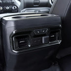 Car Rear Armrestbox Air Outlet Vent Sticker ABS Carbon Fiber Decal Interior Trim Cover for 2019-2025 Chevy Silverado | for GMC Sierra 2019-2021 1500 2500 3500 HD Accessories