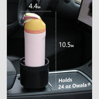 Car Cup Holder Expander with Offset Adjustable Base, Compatible with Hydro Flasks 32/40 Ounce, Compatible with Yeti Ramblers 20/26/30 Ounce, Other Bottles in 3.4"-3.8" (Black)