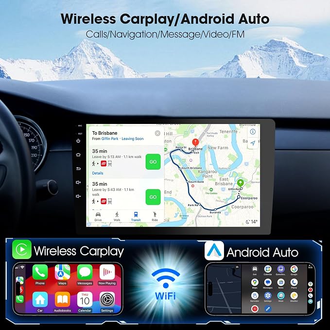 Carplay Screen for Car,10.1 inch Wireless CarPlay & Android Auto,Backup Camera,Double Din Car Stereo,GPS Navigation,ZLink,Audio Receivers,Music Player (10.1 inch)