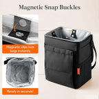 Car Trash Bin, 2 Gallon Leakproof Waterproof Vehicle Garbage Can with Lid & Tissue Holder, Car Interior Organizer for Front/Back/Console, Automotive Accessory, Black