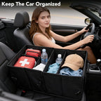 Trunk Organizer for SUV - 60L, Foldable Car Trunk Organizer Bags with Lid Large Capacity Car Organizers and Storage with Lid for SUV,Sedan,Truck Accessories,23.62"×12.99"×11.81"(Black)