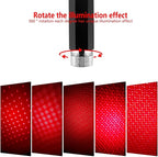 LEDCARE USB Star Projector Night Light, Portable Adjustable Romantic Interior Car Roof Lights, Portable Star Lamp Projector Decorations for Car, Ceiling, Bedroom (Red)
