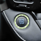 Car Bling Crystal Rhinestone Engine Start Ring Decals, 2 Pack Car Push Start Button Cover/Sticker, Key Ignition Knob Bling Ring, Sparkling Car Interior Accessories(Double Light Green)