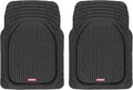 2 Piece Front Car Floor Mats- Black FlexTough Contour Liners-Deep Dish Heavy Duty Rubber Floor Mats for Car SUV Truck & Van-All Weather Protection, Universal Trim to Fit