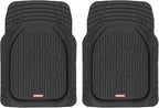2 Piece Front Car Floor Mats- Black FlexTough Contour Liners-Deep Dish Heavy Duty Rubber Floor Mats for Car SUV Truck & Van-All Weather Protection, Universal Trim to Fit