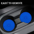 4 Pack Silicone Car Cup Holder Coaster – 2.75 Inch Non-Slip Drink Mat, Universal Fit for Most Vehicles – Cute & Functional Auto Accessories (Deep Blue)
