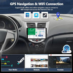 4G+128G Car Stereo for 2012 2013 2014 2015 2016 2017 Hyundai Accent Radio Android 15 CarPlay Android Auto GPS Bluetooth 9 Inch in-Cell 1280 * 720 Touch Screen Head Unit with Backup Camera