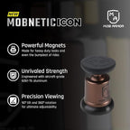 MobNetic Icon Car Phone Mount, Magnetic Phone Holder for Car w/ 90lb Pull Force, 90º Tilt & 360º Rotation, Aluminum Build, Compatibility for iPhone & Android (Bronze)
