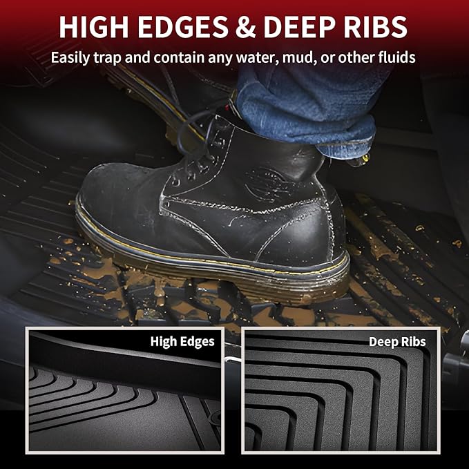 Floor Mats for Honda Accord Sedan 2026 2025 2024 2023 (Gasoline & Hybrid), All Weather Protection Custom Fit Anti-Slip TPE Floor Liners,1st & 2nd Row, Black