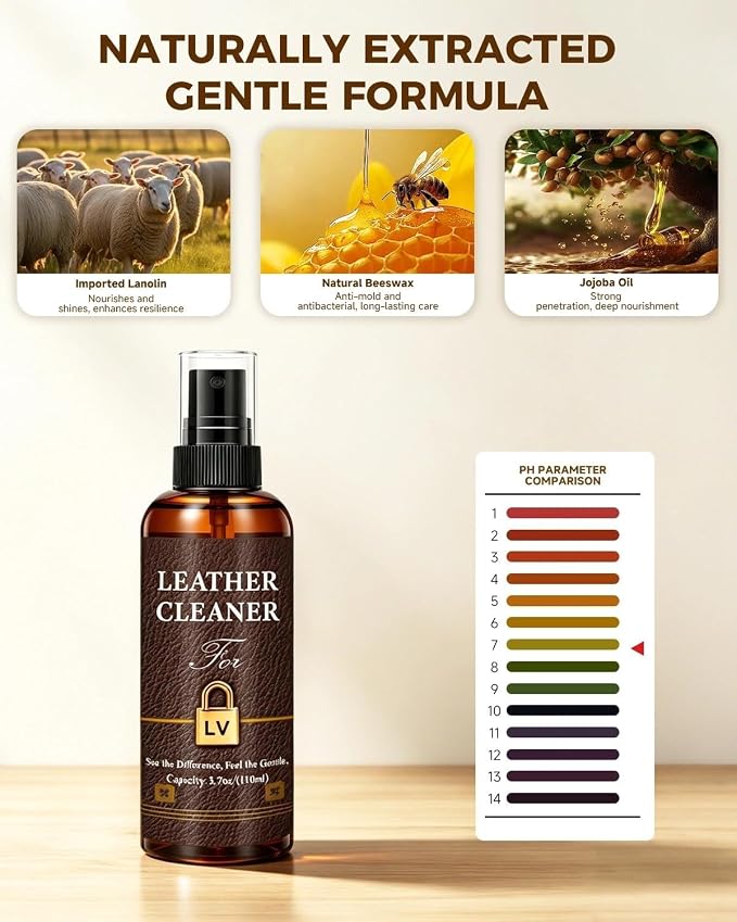 Leather Cleaner Set for Louis Vuitton, Powerful Stain Removal with Gentle Care, Cleaning Kit for LV Handbags, Wallets, Purses and Other Luxury Bags