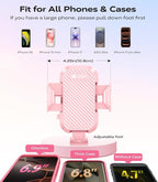 Ultra Stable Pink Phone Holders for Your Car [Never Fall Off & Break] Universal Vent Cell Phone Mount for Car Easy Clamp Automobile Cradle for iPhone 17 Pro Max 16 15 14 Car Accessories Women