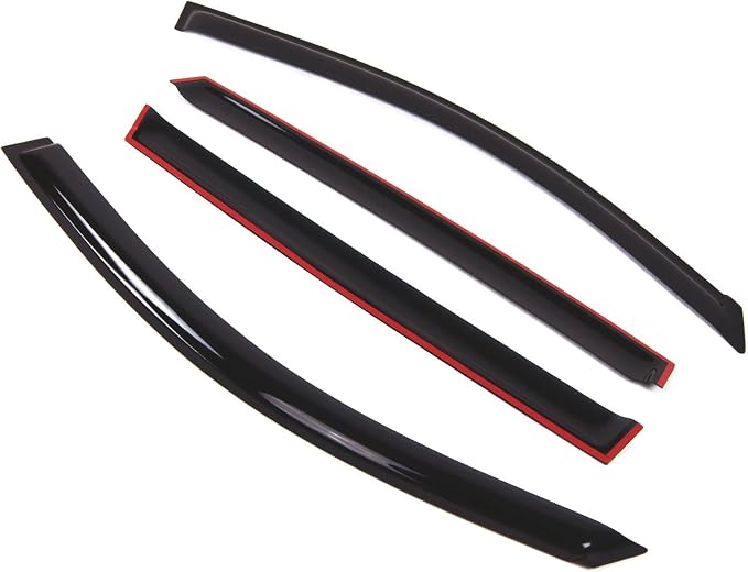 Outside Mount Window Vent Visors Rain Guards Compatible with Acura MDX 2007-2013 | Side Window Wind Deflectors Rain Shields | Smoke Tinted, 4 Pcs Set, DGWV-002