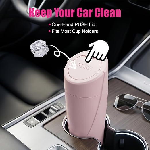 Car Trash Can, 2 Pack Leakproof Mini Garbage Bin with Lid, 40 Bags | Leakproof, Mini Car Garbage Bin, With Lid