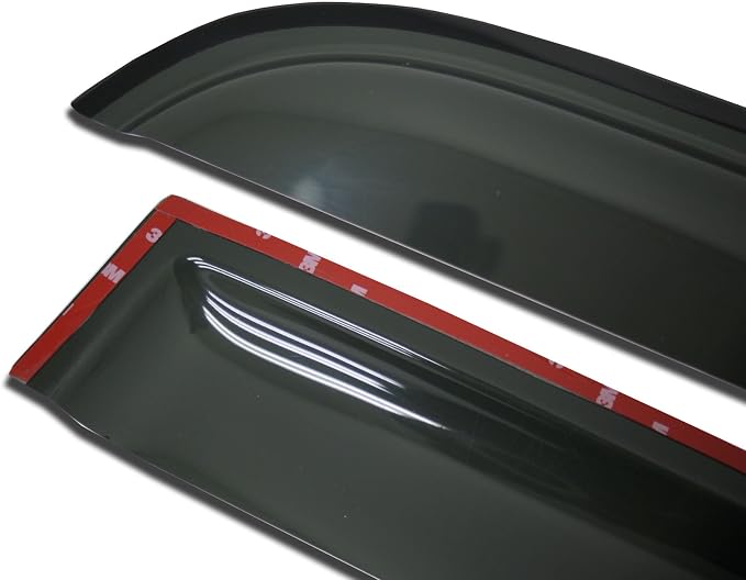 WV-214 Outside Mount Window Visor Deflector Rain Guard Dark Smoke 2-pc Set, Compatible with 2003-2007 Honda Accord Coupe