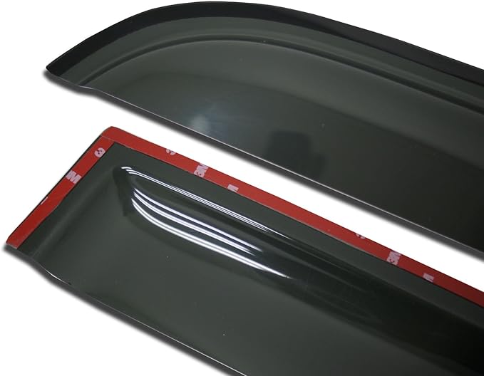 WV-792 Outside Mount Window Visor Deflector Rain Guard Dark Smoke 2-pc Set, Compatible with 2015-2016 Ford F-150 Regular Cab