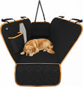 Dog Car Seat Cover for Back Seat, Waterproof Pet Protection Hammock, SUV Truck Car Backseat Protector with Safety Features, XL, Orange