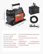 12V Heavy Duty Air Compressor, Auto-Stop Portable Tire Inflator with LCD Digital Display, 7.14 CFM 150PSI Offroad Air Pump with Adapters for Trucks Car SUV 4 x 4 Vehicle RV