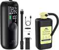 LP1 Bike Pump Portable Air Compressor, Tire Inflator for Car, 1 Minute Inflation, 150PSI Air Pump for Car Tires, Bikes, Motorcycles, Balls - with Digital Pressure Gauge