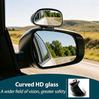 Blind Spot Mirror, HD Glass & ABS Housing, 360° Adjustable Convex Wide Angle Rear View Mirror, Stick-On Universal Fit for Car SUV Truck RV Van, Black (1, Capsule-shaped, Black Clip-on)