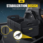 Car Trunk Organizer - 105L Collapsible Large Trunk Organizer with Reinforced Handles for Groceries, Trunk Storage Organizers for SUV Auto Truck Van with Non Slip Bottom (Black)