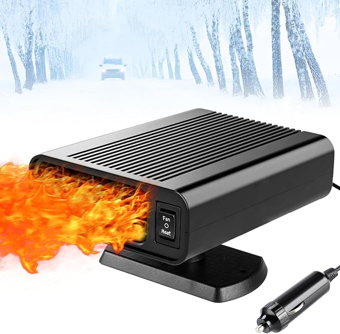 12V Dual-Mode Car Heater & Defogger, 150W Rapid Windshield Defroster & Cooler, Hot/Cold Air Fan for Windshield Ice Frost Removal