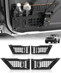 20% Larger Capacity Stamped Steel Bronco Door Storage Pockets with Hidden Internal Screws for Ford Bronco 2021-2026 4-Door, Skeletonized Metal Front & Rear Door Cup Holder Organizer Box（4PCS）