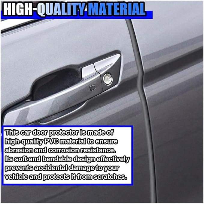 16Ft (5M) Car Door Edge Protector, Auto Trim Door Edge Guard,Grey | Anti-Collision Car Door Entry Guard Protective Strip, No Glue