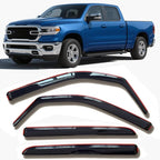 in-Channel Window Visors Rain Guards for Dodge RAM 1500 2019-2026 Crew Cab | Wind Deflectors, Window Vent Visor, Sun Shades, Window Shields, Dark Smoke