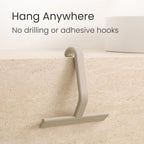 JustHang Shower Squeegee for Glass Doors, All-One-Piece Award-Winning Silicone Squeegee with Built-in Hook for Bathroom,Window, Mirror, Tile Wall,Car, Streak-Free Cleaner,10-Inch Light Taupe