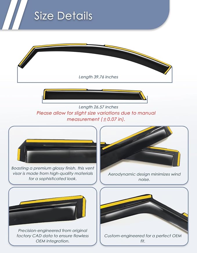 in-Channel Window Rain Guard for Fit for Hyundai Tucson 2022 2024 2023 2025 2026 Rain Guards Side Window Visors Low Profile Vent Visor Window Deflectors Vent Shades Car Accessories