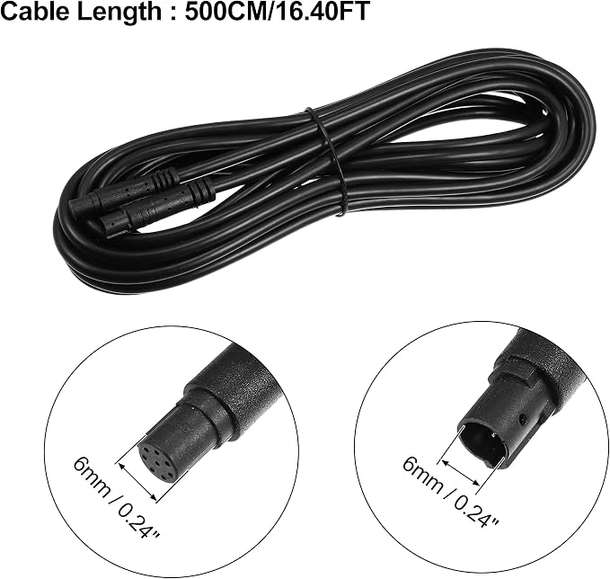 Car Rearview Camera 8 Pin 16.40ft 500cm Backup Camera Extension Cable Dash Camera Cord Wires PVC