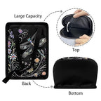 Dragonfly Flower Print Car Trash Can with Lid, Leak Proof Auto Trash Bag Hanging Vehicle Garbage Can Multipurpose Storage Container for Back Seat Road Trip