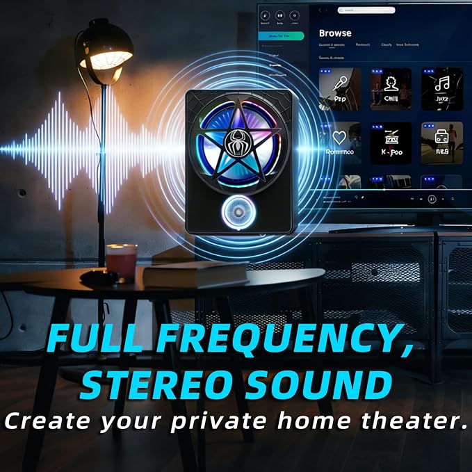 3000W Under Seat Subwoofer with Amp 10" Slim Powered Car Audio | 3-Way Full Range Sound with RGB Beat Sync LED, Bass Boost, Low Pass Filter, Plug & Play Design for Trucks SUVs and Cars