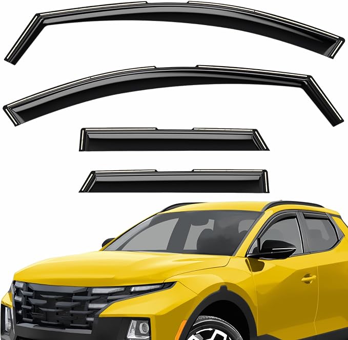 Extra Durable Window Deflectors in-Channel Window Visors Rain Guards Fit for Hyundai Santa Cruz 2022-2026, Sun Visors, Wind Vent for Shades, Exterior Car Accessories - 4pcs. AG0482