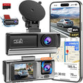 3 Channel 2.5K Dash Cam with 5GHz WiFi & APP Control, 2.5K+1080P+1080P Front Inside and Rear, Triple Dash Camera with SD Card, 24 Hours Parking Mode, Loop Recording, Night Vision