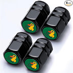 4Pack Duck Theme Car Tire Valve Stem Caps Aluminum Valve Stem Cover Air Cap | Corrosion Resistant Car Valve Cap for Auto SUV Bike Motorcycle Valve Decor Ducks Car Accessories Gifts