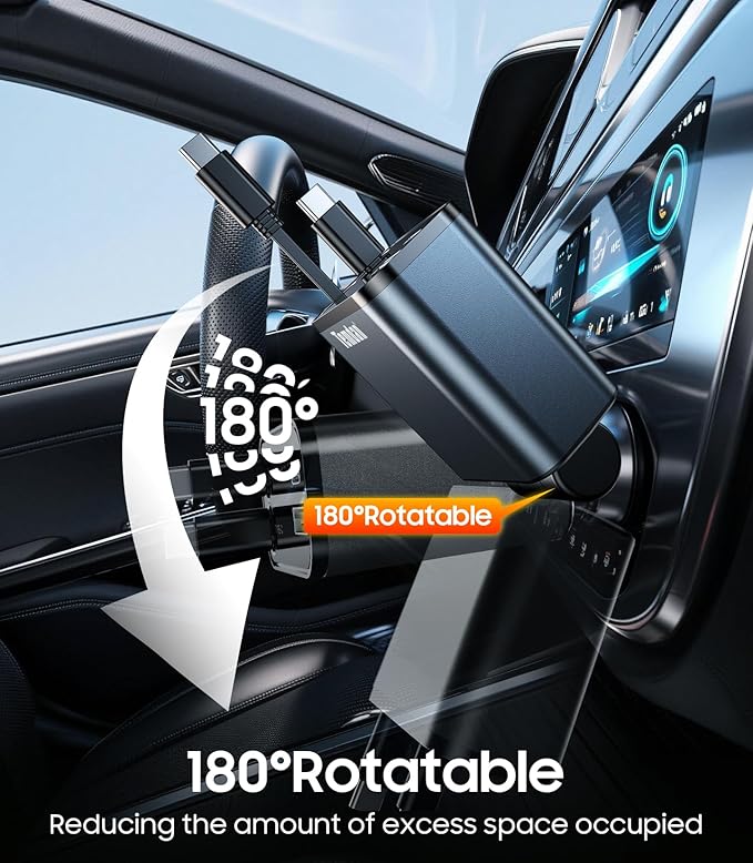 Retractable Car Charger, 4 in 1 Fast Charger USB C Car Truck Accessories for Men Women, Car Accessories for Valentines Day Gifts for Him Her, for iPhone 17 Pro Max/16 Pro Max/15 Pro Max,Galaxy