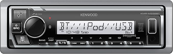 KMR-M332BT Car & Marine Stereo - Single Din, Bluetooth Audio, USB MP3, Aux in, AM FM Radio SiriusXM Ready, Weatherproof, Multi Color Illumination