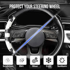 Cow Print Steering Wheel Cover, D Shaped Car Wheel Cover Microfiber Leather 14 1/2-15 in (37-39 cm)