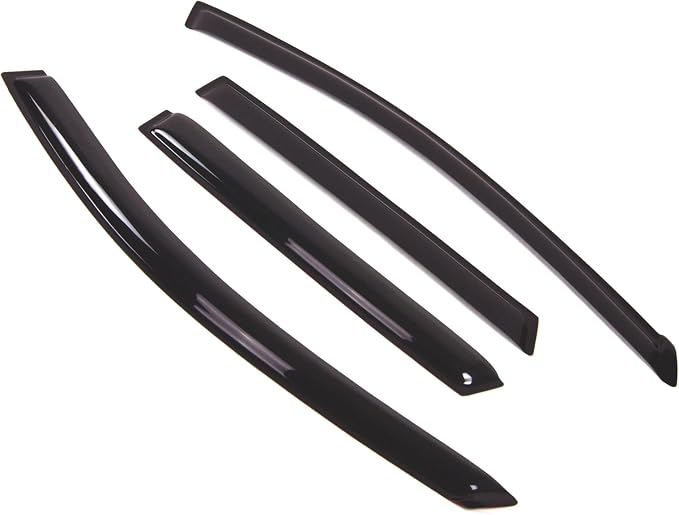 WD2-353 Dark Smoke 4 Pcs Set Window Visor (Outside Mount) Deflector Rain Guard Compatible with 2009-2013 Nissan Rogue