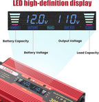 3000 Watt Power Inverter with LED Display,Dual AC Outlets,USB Port, 24V DC to 110V AC Converter Car Power Inverter for Vehicles, Car, RV, Truck, Off Grid Solar System, Outdoor Camping