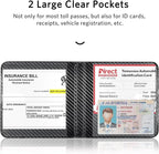 CoBak Car Registration and Insurance Holder - Small and Lightweight Vehicle Glove Box Car Organizer, Auto Truck Comparment Accessories Case for Essential Document, Driver License (Carbon Fiber Black)