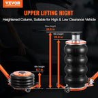 Air Jack, 6 Ton/13000 lbs Quadruple Bag Air Jack, Lift up to 26.5", with Heightened Column & Adjustable Handle, Thick Rubber Pad, 2-5 S Fast Lifting Pneumatic Jack for Car, SUV, Pickup Truck