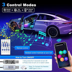 Dreamcolor Acrylic Interior Car LED Strip Light with 60S Motion Sensor Switch &USB Hub, 55.1 inches Neon LED Strip Light, RGB Colors Ambient Lighting Kits