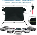 Car Windshield Snow Cover for Ice and Snow- Durable 600D Oxford Fabric with Side Mirror Covers Ice Scrapers Waterproof Windproof Dustproof Windshield Covers Universal Fit for Most Vehicle