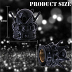 4PCS Crown Bling Tire Stem Valve Caps, Crystal Diamond Tire Air Cap Set Universal Copper Core Stem Covers for Cars, SUV, Trucks, Bikes, Motorcycles, Bicycles (Black & Black)
