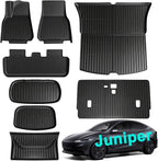 Tesla Model Y Juniper 2025 2026 Floor Mats & Cargo Liners Full Set 10 PCS Extra-Thick TPE CabinProtect™ for 5-Seater | All-Weather Pet & Child-Friendly Accessories(Not for Standard)