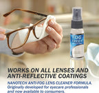 Fog Free Plus Anti-Fog Spray for Glasses - Lens Cleaner and Defogger - Effective on All Lenses and Anti-Reflective Coatings - Prevents Fog on Eyeglasses, Sunglasses, AR Coatings - 1 oz. (29.5 mL)