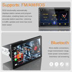 10.1 Inch Single Din 360° Rotatable Car Stereo,Support Wireless CarPlay and Android Auto,with 1080P Rear Camera,Mirror Link|Bluetooth|Music Play|AUX|FM/AM|SWC|RDS,Single DIN Car Stereo Radio